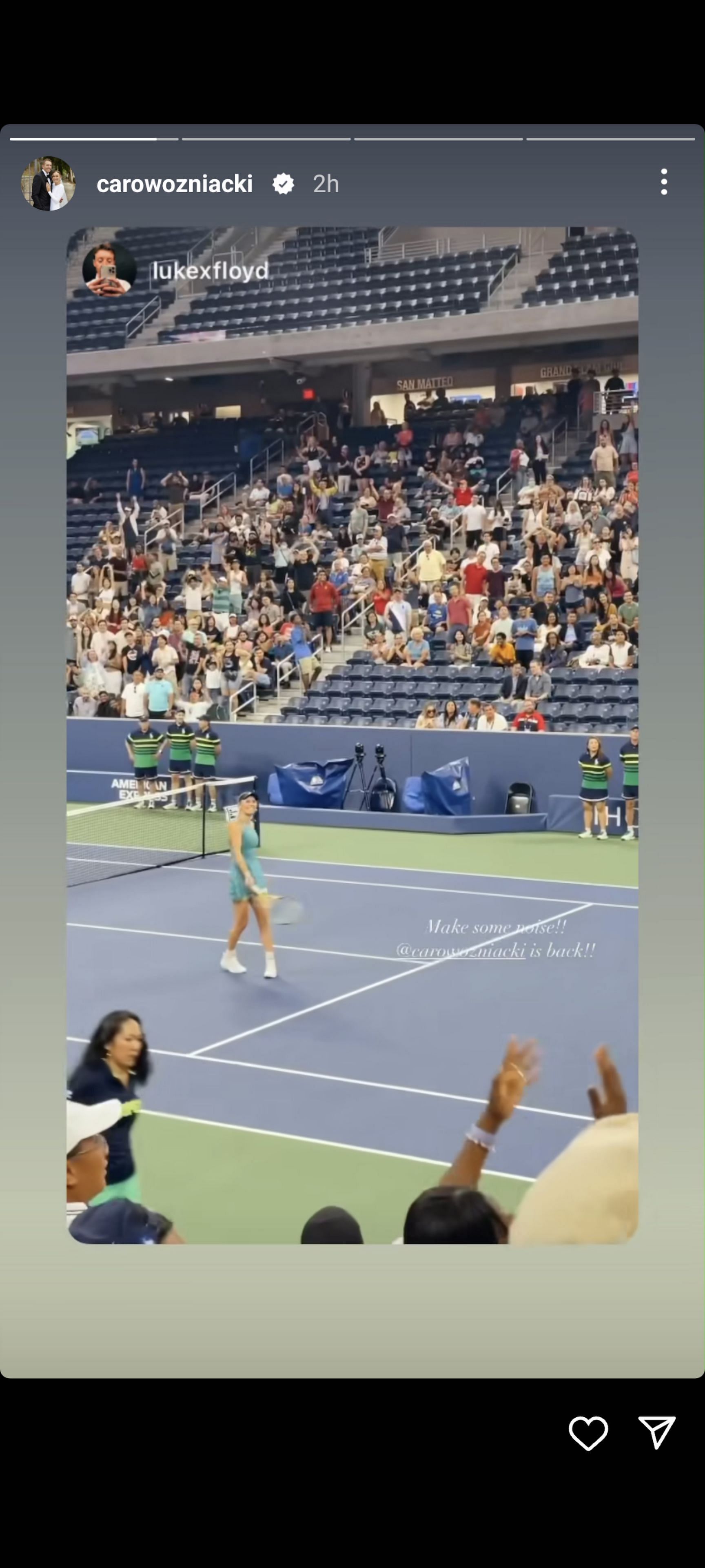 Wozniacki's Instagram story